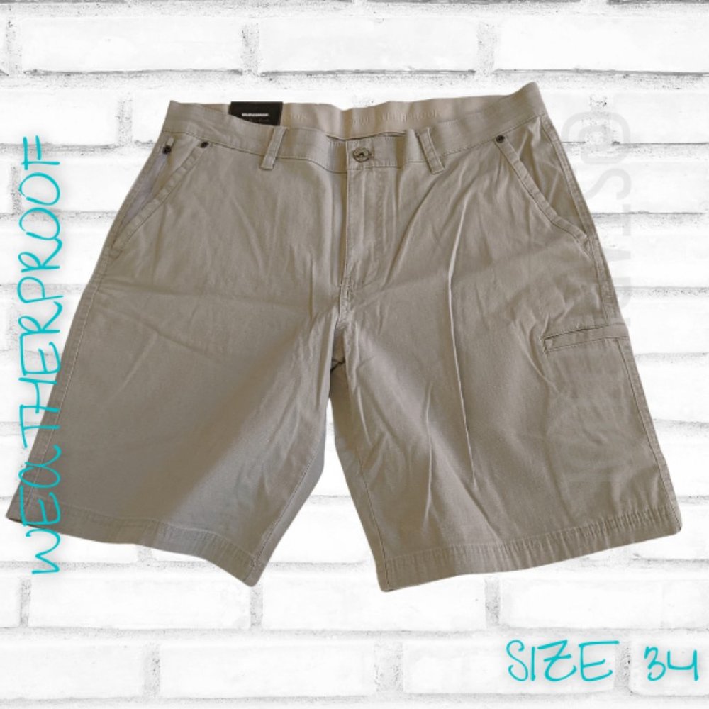 Men's Cargo Shorts Size 34 Weatherproof Khaki Beige